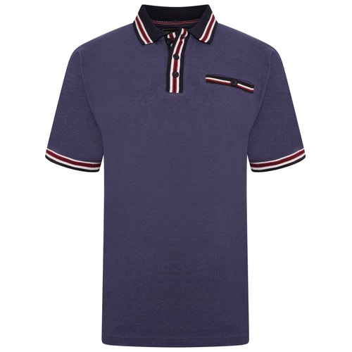 KAM Pique Poloshirt Yarn Dye Kragen Königsblau